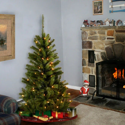 4 ft. Pre-Lit Canadian Fir Tree with Clear Lights, Plug-In