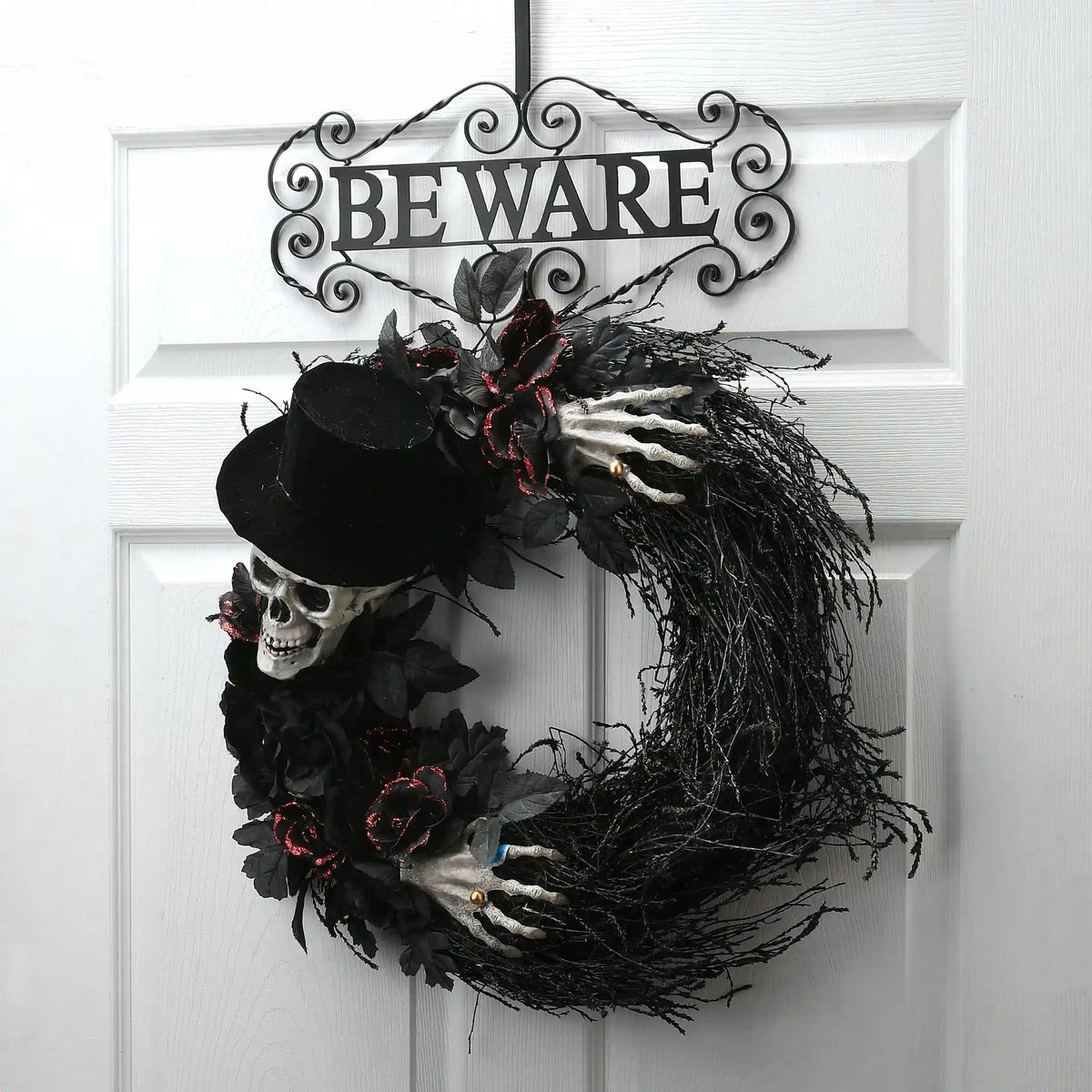16 in. Halloween Beware Wreath Hanger