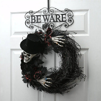 16 in. Halloween Beware Wreath Hanger