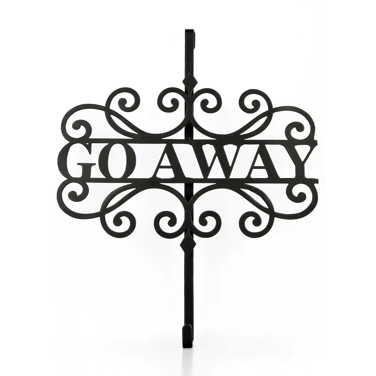 17 in. Halloween Go Away Metal Wreath Hanger