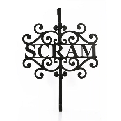 16 in. Halloween Scram Metal Wreath Hanger