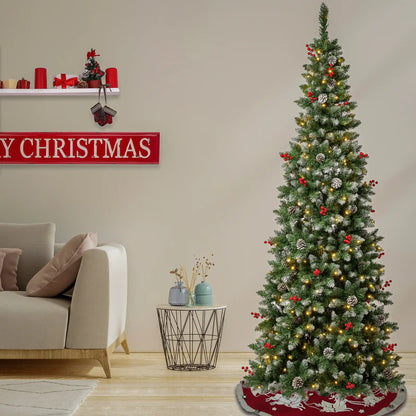 7.5 ft. Pre-Lit Cullen Slim Tree with Warm White LED Lights, Plug-In