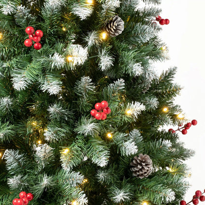 7.5 ft. Pre-Lit Cullen Slim Tree with Warm White LED Lights, Plug-In