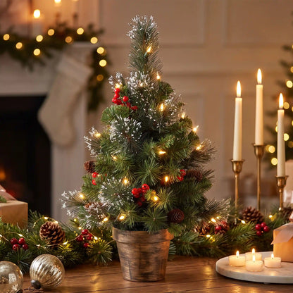 2 ft. Pre-Lit Crestwood Spruce Entrance Tree with Clear Lights, Plug-In