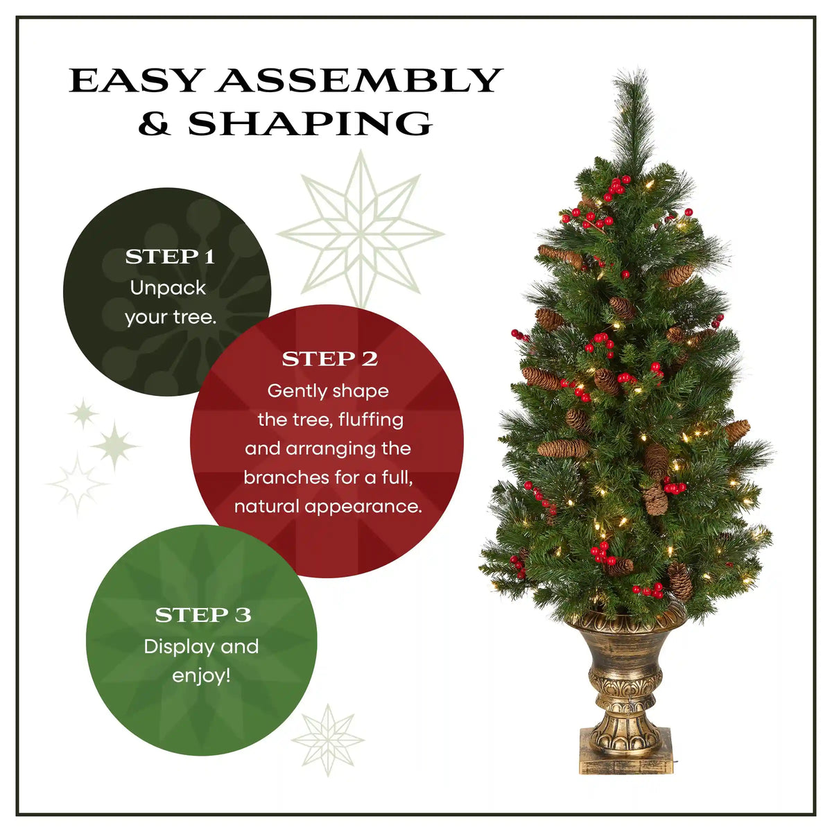 4 ft. Pre-Lit Crestwood Spruce Entrance Tree with Clear Lights, Plug-In