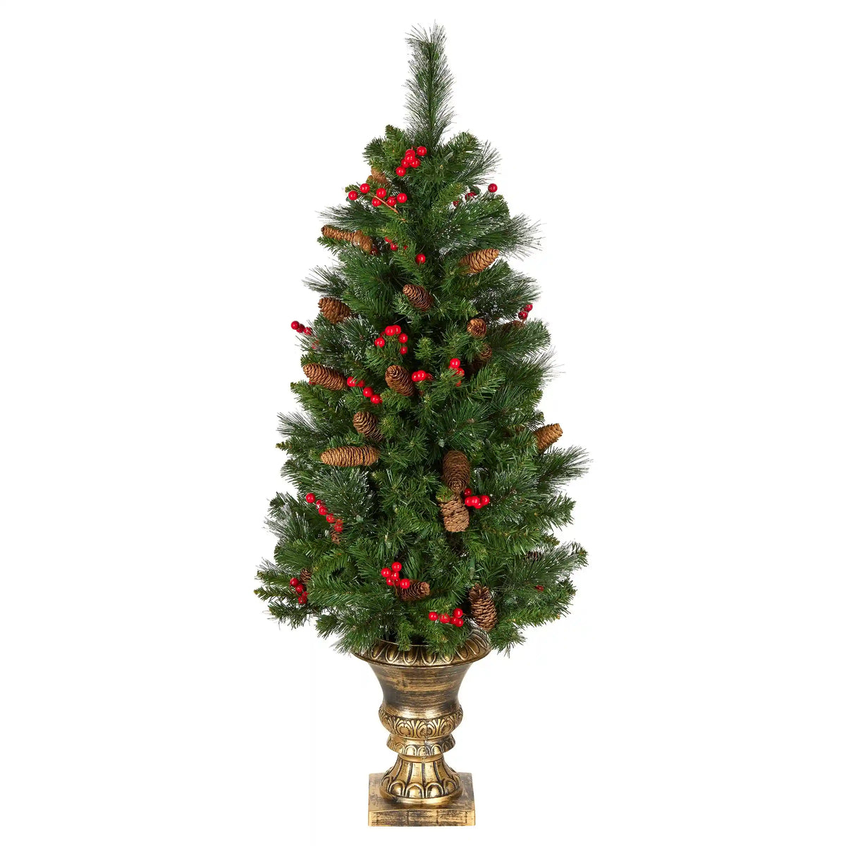 4 ft. Pre-Lit Crestwood Spruce Entrance Tree with Clear Lights, Plug-In