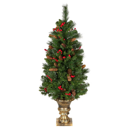 4 ft. Pre-Lit Crestwood Spruce Entrance Tree with Clear Lights, Plug-In