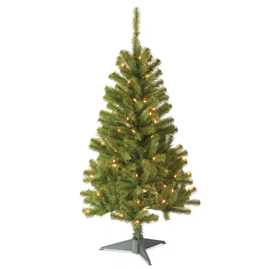 4 ft. Pre-Lit Canadian Fir Tree with Clear Lights, Plug-In