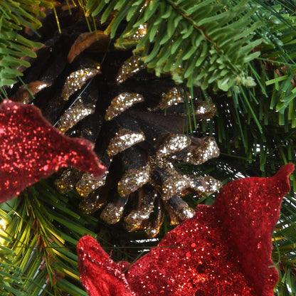 9 ft. Pre-Lit Decorative Collection Garland with Clear Lights, Plug-In