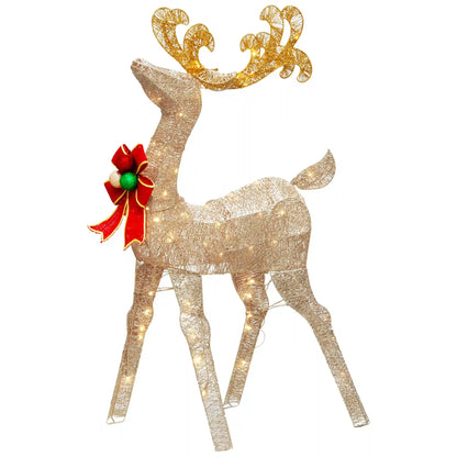 48 in. Reindeer Decoration with White LED Lights, Plug-In