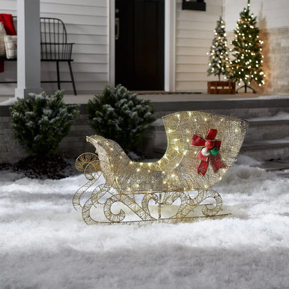 38 in. Santas Sleigh with LED Lights, Plug-In