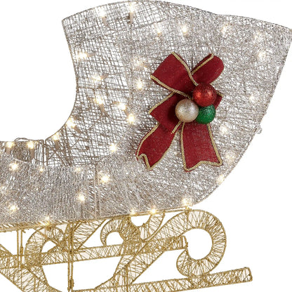 38 in. Santas Sleigh with LED Lights, Plug-In