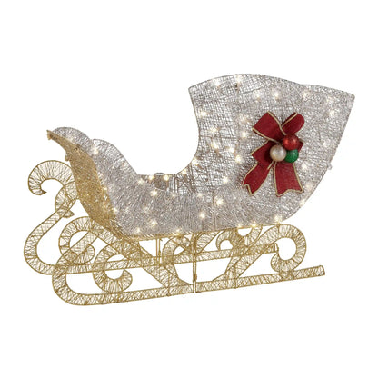 38 in. Santas Sleigh with LED Lights, Plug-In