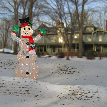 48 in. Snowman Decoration with Clear Lights, Plug-In