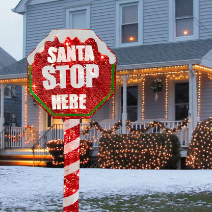 60 in. Stop Sign Decoration with LED Lights, Plug-In