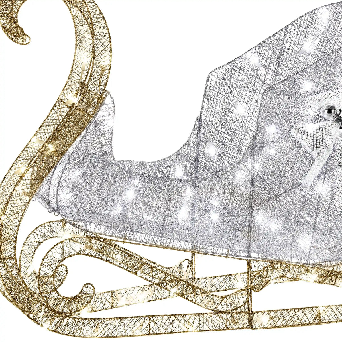 48 in. Santas Sleigh with Cool White LED Lights, Plug-In
