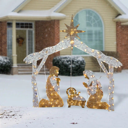 55 in. Crystal Splendor Prelit Nativity Set, Plug-In