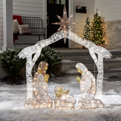 55 in. Crystal Splendor Prelit Nativity Set, Plug-In