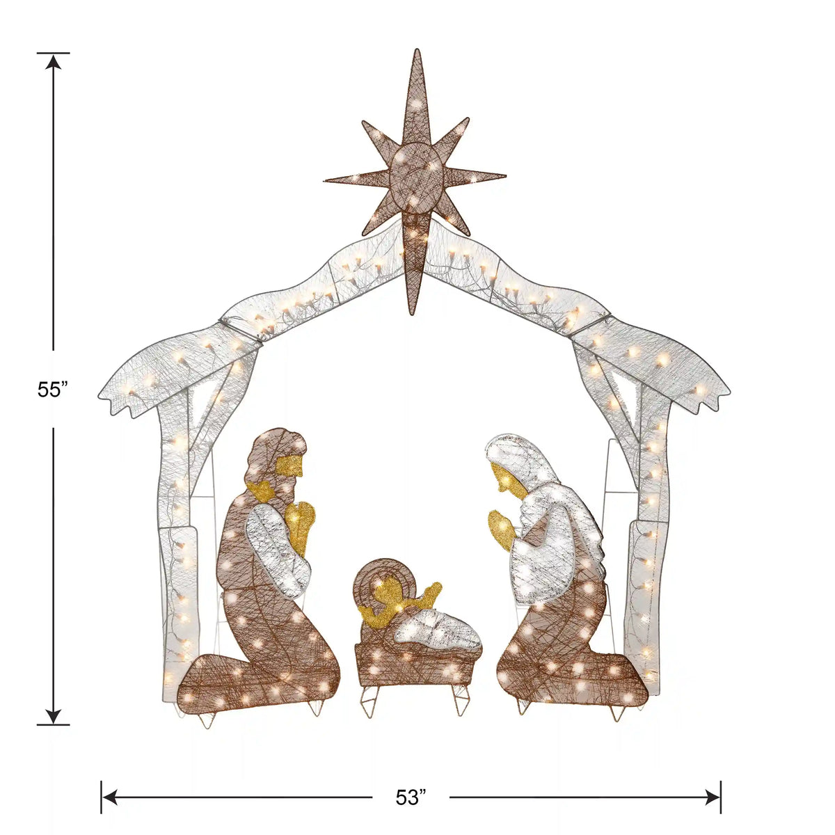 55 in. Crystal Splendor Prelit Nativity Set, Plug-In
