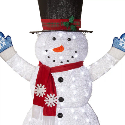 72 in. Snowman Decoration with White LED Lights, Plug-In