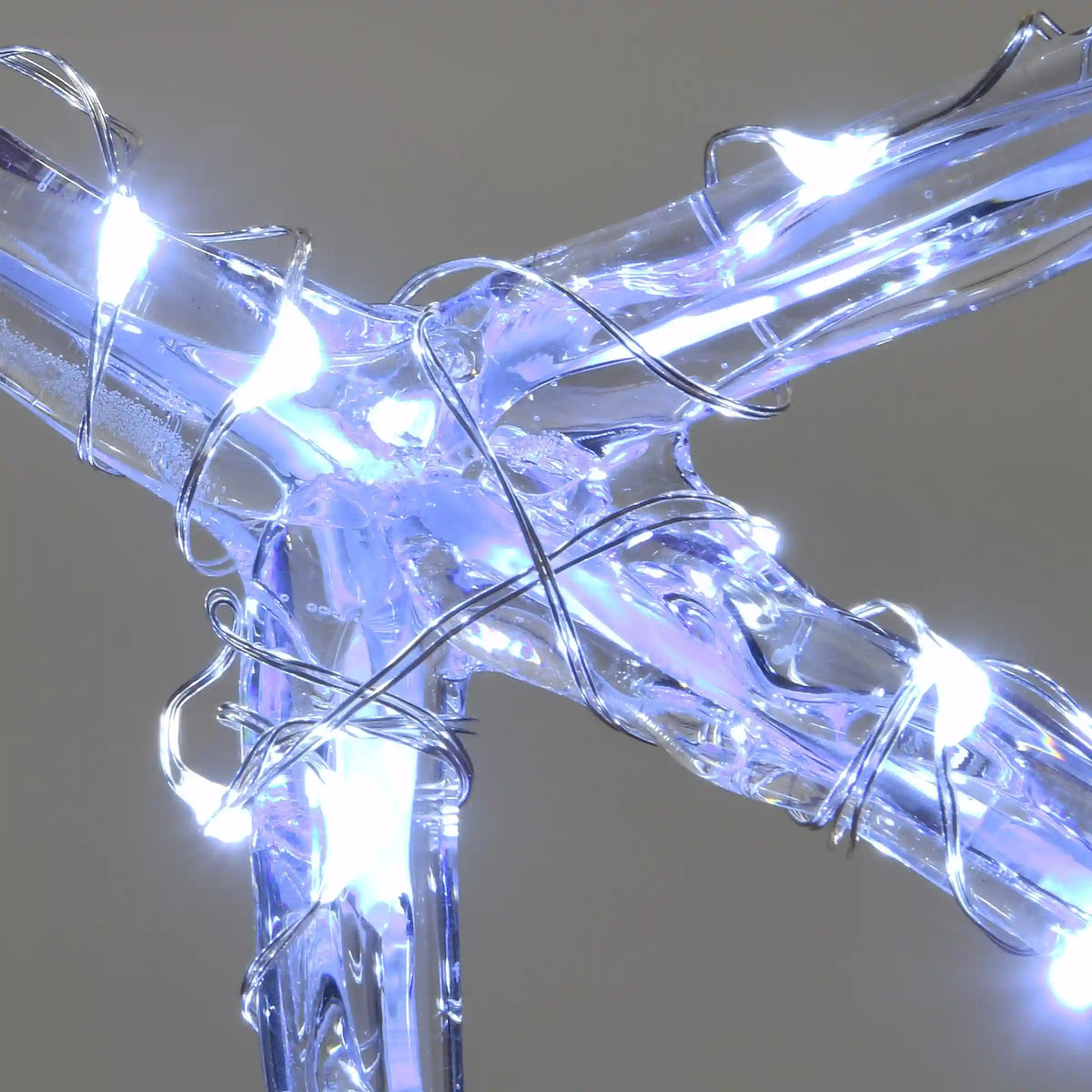 24 in. and 20 in. Ice Crystal Snowflakes with LED Lights, Plug-In