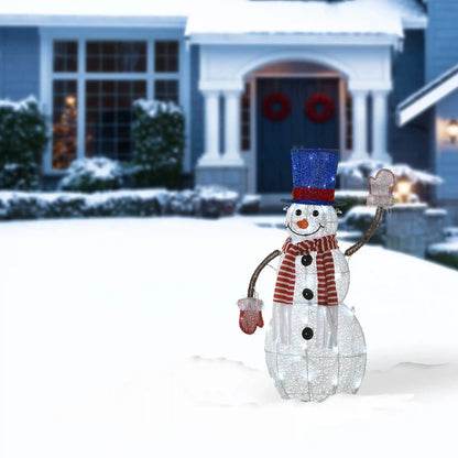 30 in. Pre-Lit Fabric Snowman, Plug-In