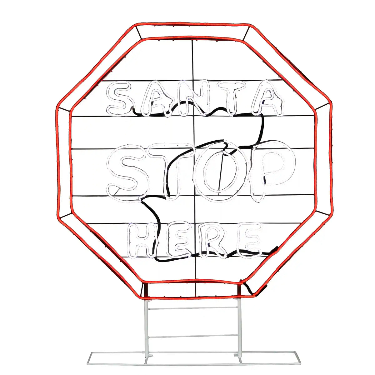 44 in. LED Light Strip “Santa Stop Here in. Sign, Plug-In