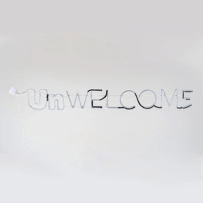 50 in. 2D Neon UnWELCOME Sign with Orange & Green LED Lights, Plug-In