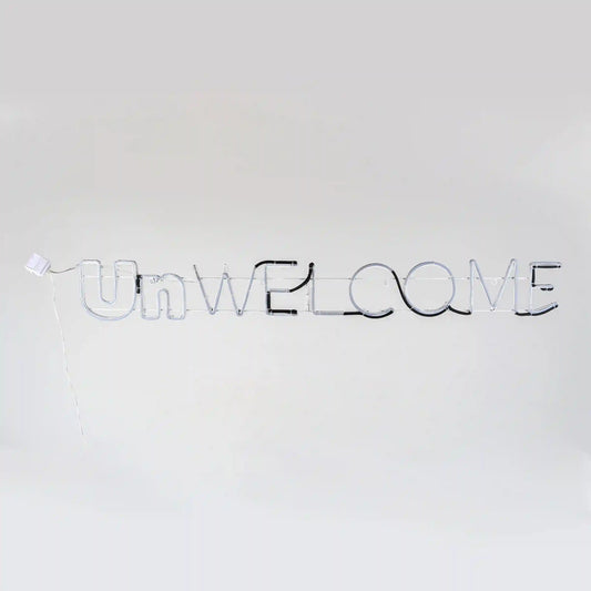 50 in. 2D Neon UnWELCOME Sign with Orange & Green LED Lights, Plug-In