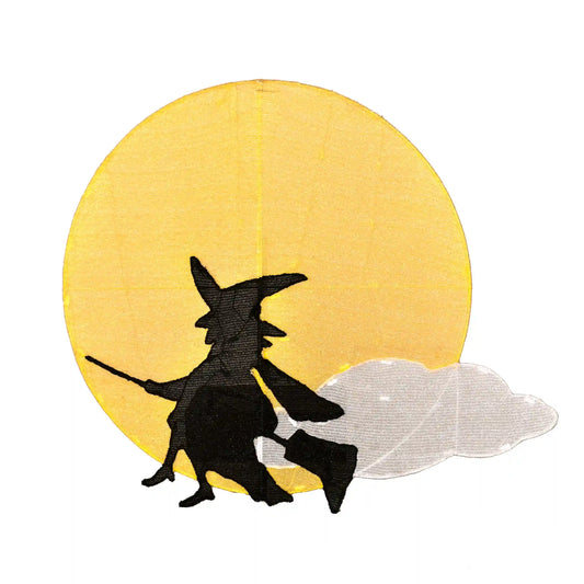 35 in. 2D Tinsel Witch on Broomstick with LED Lights, Plug-In