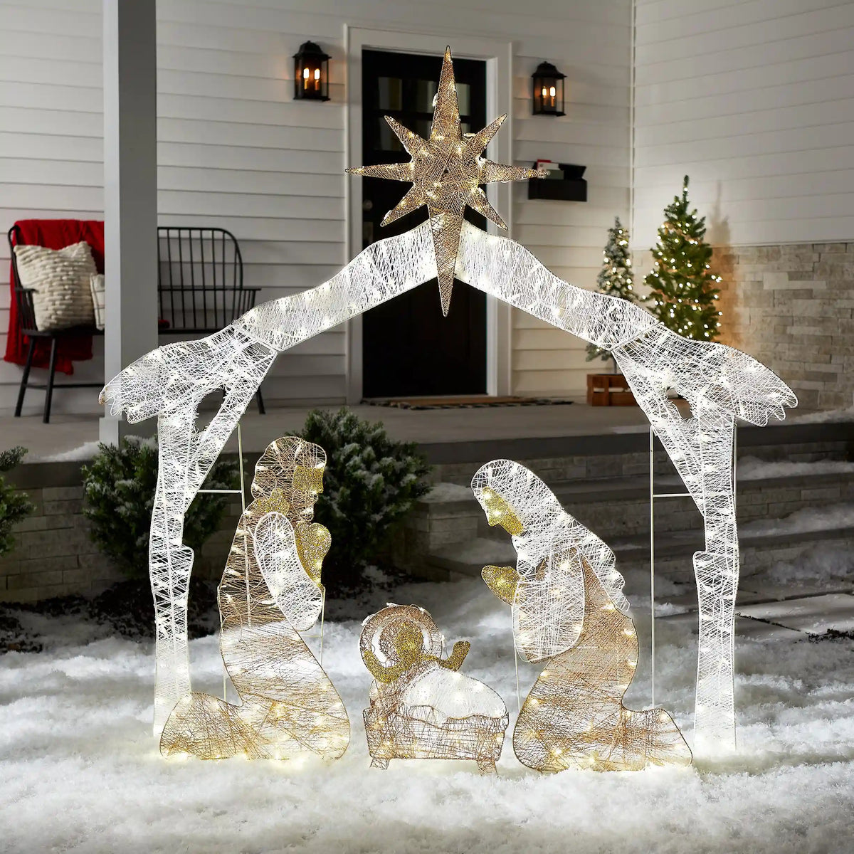 72 in. Nativity Scene with White LED Lights, Plug-In