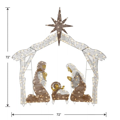 72 in. Nativity Scene with White LED Lights, Plug-In