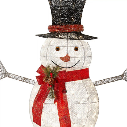 60 in. Snowman Decoration with Warm White LED Lights, Plug-In