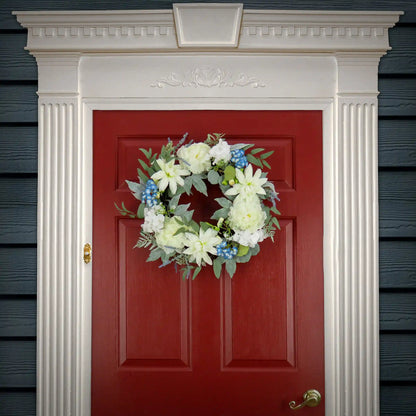 24 in. Spring Wreath with Dahlia, Peony, and Hydrangea Blooms
