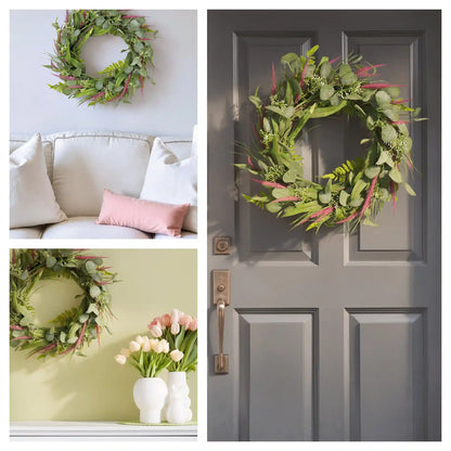 22 in. Spring Wreath with Lavender and Eucalyptus Leaves