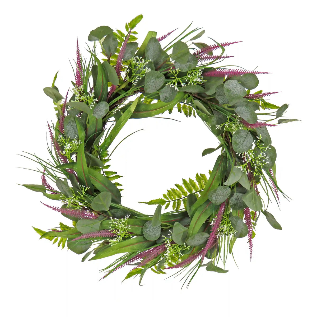 22 in. Spring Wreath with Lavender and Eucalyptus Leaves