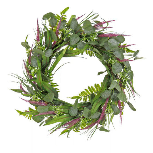22 in. Spring Wreath with Lavender and Eucalyptus Leaves