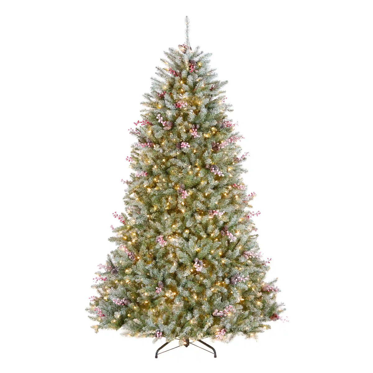 7.5 ft. Pre-Lit Dunhill Fir Flocked Tree with 750 Clear Lights