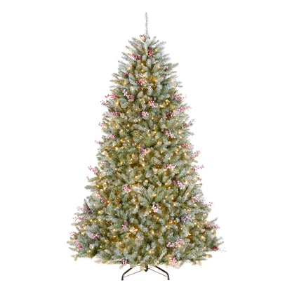 7.5 ft. Pre-Lit Dunhill Fir Flocked Tree with 750 Clear Lights