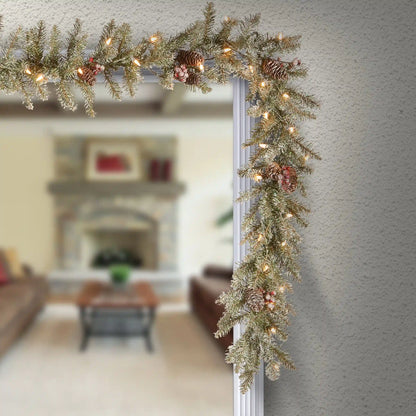 9 ft. Pre-Lit Dunhill Fir Garland with Clear Lights, Plug-In