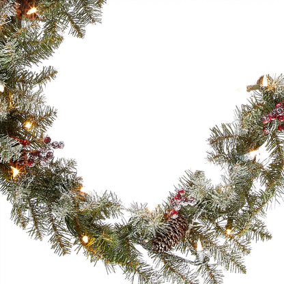 9 ft. Pre-Lit Dunhill Fir Garland with Clear Lights, Plug-In