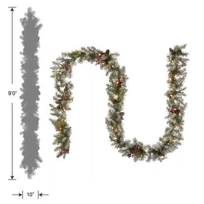 9 ft. Pre-Lit Dunhill Fir Garland with Clear Lights, Plug-In