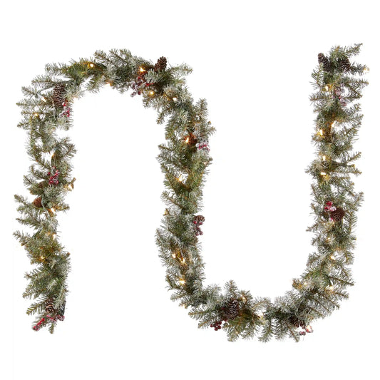 9 ft. Pre-Lit Dunhill Fir Garland with Clear Lights, Plug-In