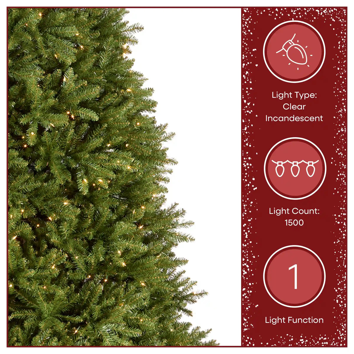 12 ft. Pre-Lit Dunhill Fir Hinged Tree with Clear Lights, Plug-In