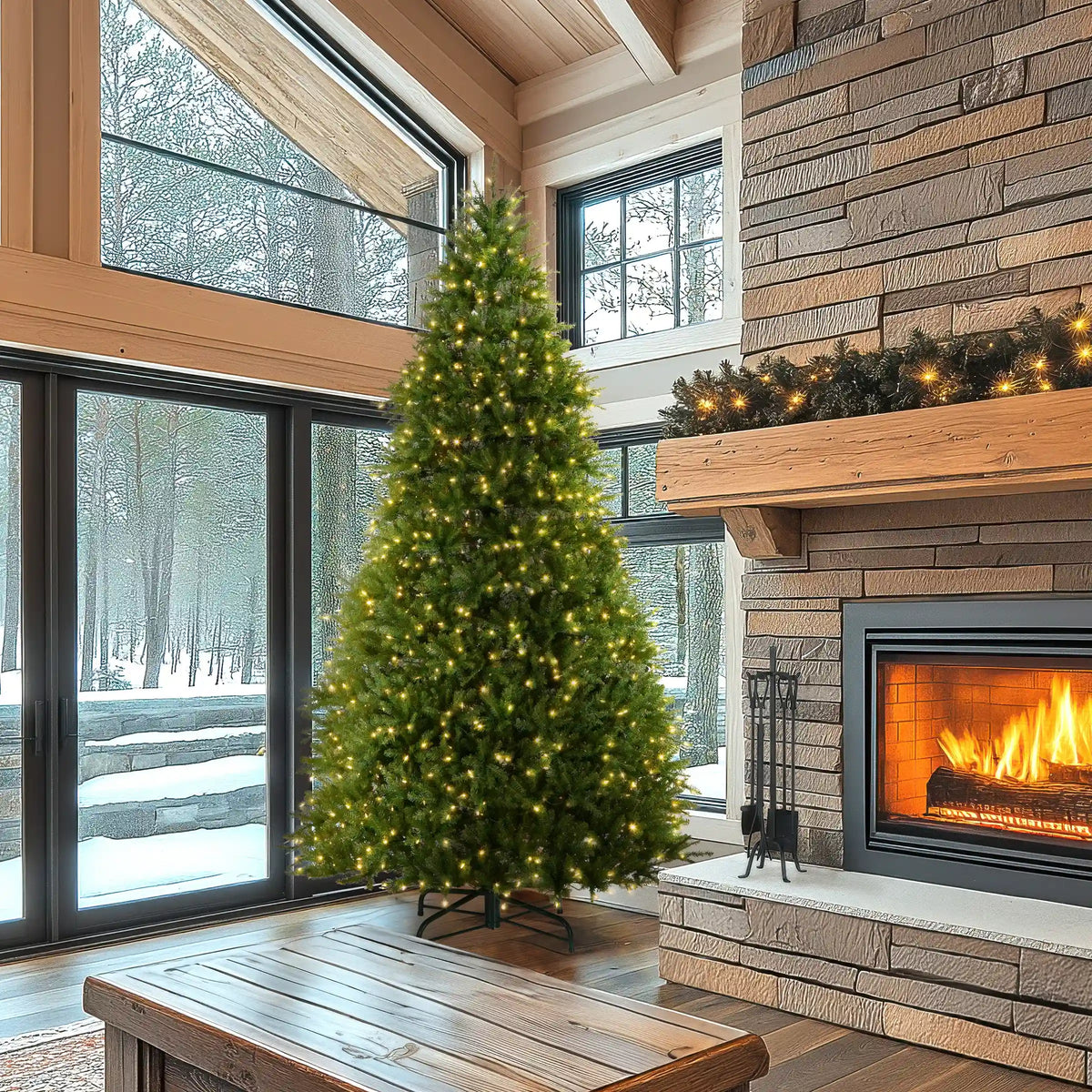 10 ft. Pre-Lit Dunhill Fir Tree with Dual Color LED Lights