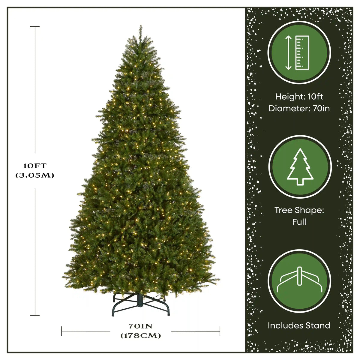 10 ft. Pre-Lit Dunhill Fir Tree with Dual Color LED Lights