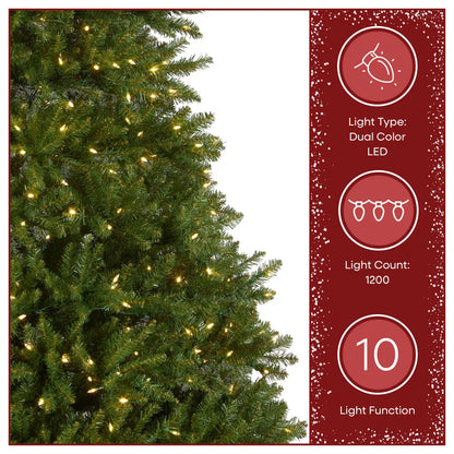 10 ft. Pre-Lit Dunhill Fir Tree with Dual Color LED Lights