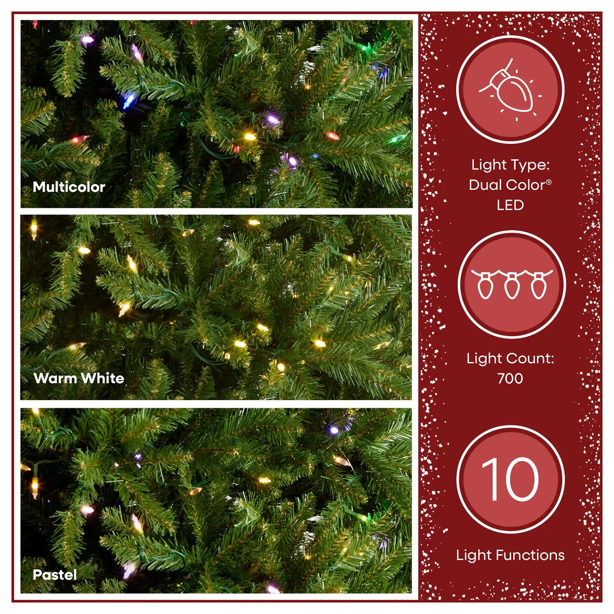 7.5 ft. Pre-Lit Dunhill Fir Tree with Dual Color LED Lights, Plug-In