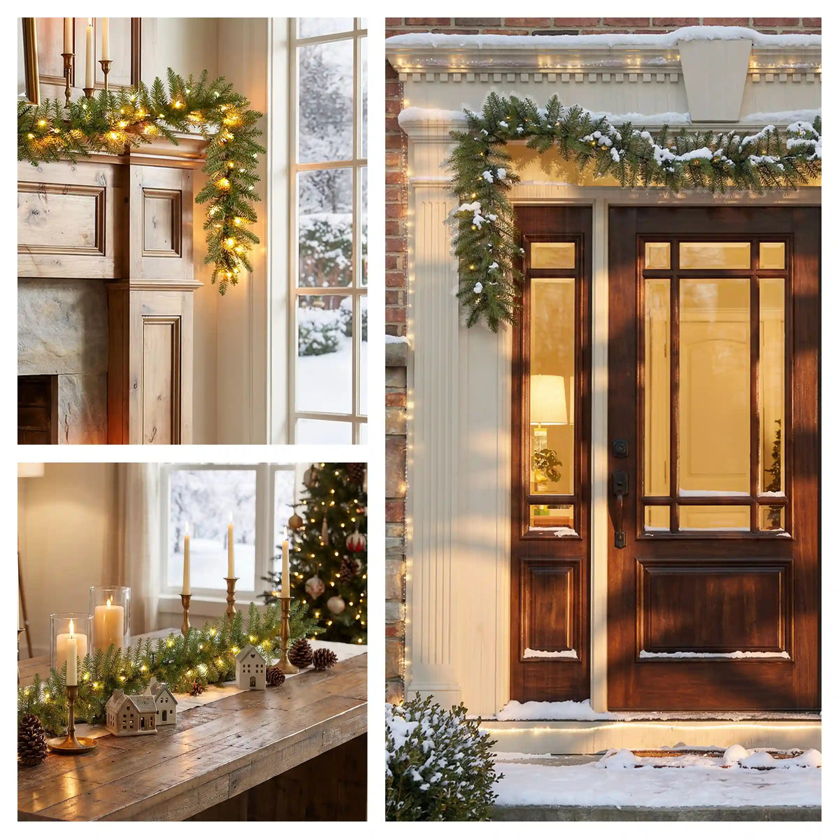 9 ft. Pre-Lit Northvale Fir Garland with Warm White LED Lights, Plug-in