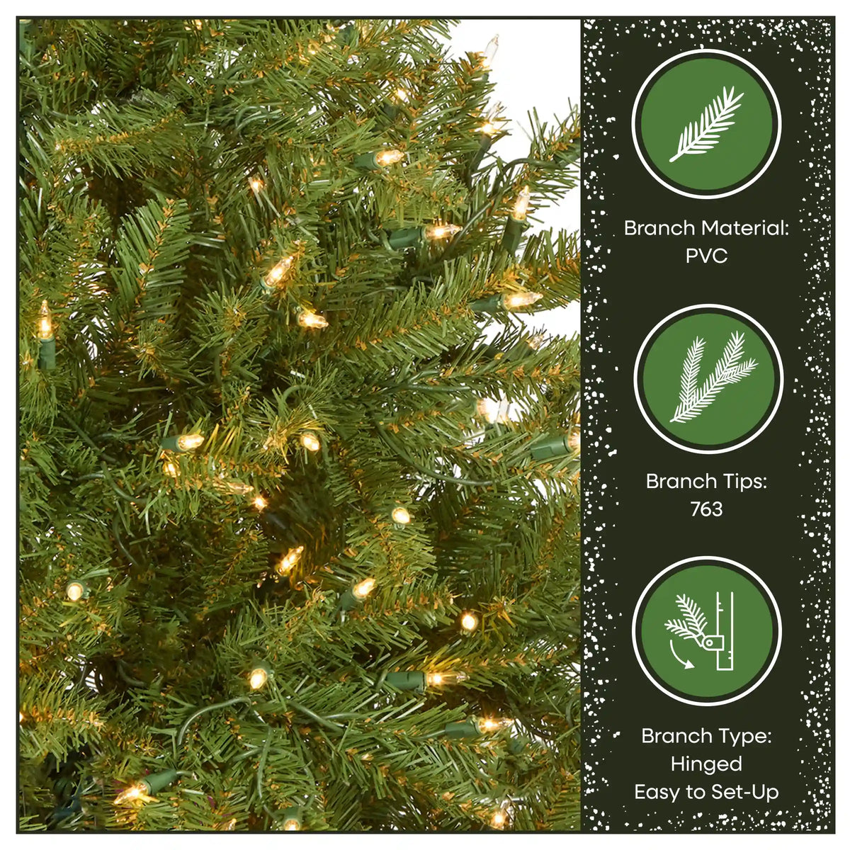 4.5 ft. Pre-Lit Dunhill Fir Hinged Tree with Clear Lights, Plug-In